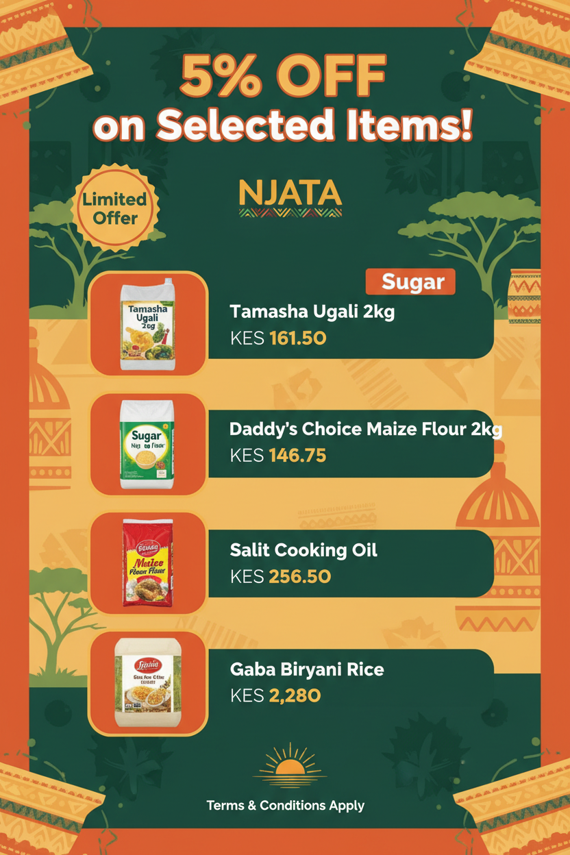 Njata 5% Off Promo Flyer