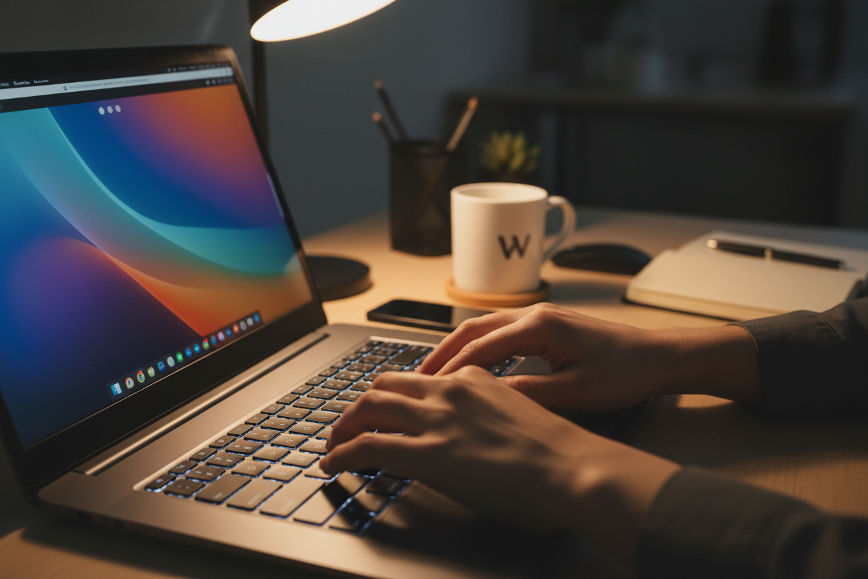 Laptop workspace lifestyle