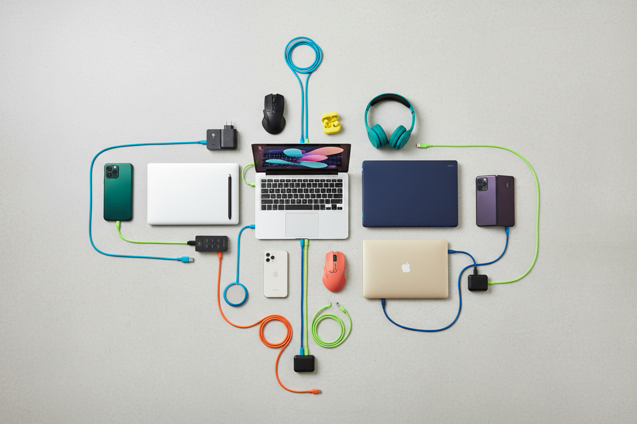 Tech bundle flat lay